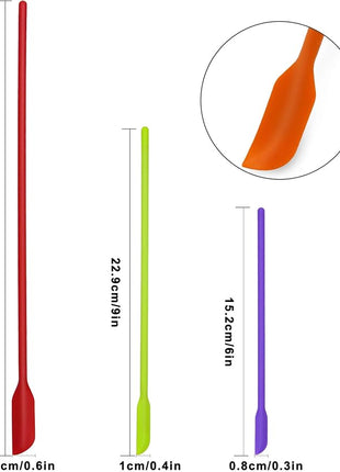 4pcs Mini Silicone Spatula Set, 3 Size Makeup Spatula Small Rubber Spatula for Thin Jar Skinny Openings Bottles, Tiny Scraper for Kitchen and Cosmetic, Multipurpose Scraping Mixing Tools (Mix colors)