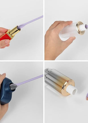 6 Pieces Multi Size Makeup Spatula, Beauty Spatula, Mini Small Silicone Spatula Set for Beauty and Kitchen, Tiny Scraper for Jar, Kitchen Bottles, Cosmetic (Lavender)