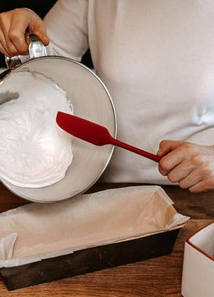 KITCHENLOVE Premium 600°F Heat Resistant 5 Piece Silicone Spatula Set for Baking, Cooking, Mixing - Non-Stick with High Grade S-Iron Steel Core - One Piece Seamless Design - BPA Free (Red)