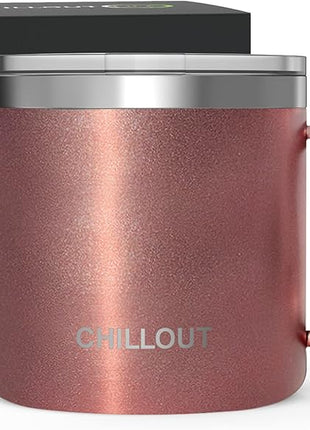 CHILLOUT LIFE Stainless Steel 16 oz - Vacuum Insulated Coffee Mug with Handle and Lid, Large Thermal Camping Coffee Mug Cup with Durable Sliding Lid for Women - Rose Gold