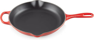 Le Creuset Enameled Cast Iron Signature Iron Handle Skillet, 10.25", Cerise