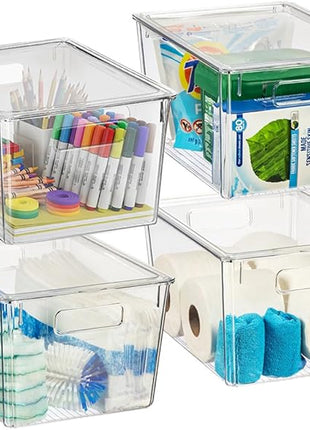 ClearSpace Plastic Storage Bins with Lids X-Large – Perfect Kitchen Organization, Desk Organizer or Pantry Storage – Desktop Organizer, Pantry Organization and Storage Bins, Cabinet Organizers