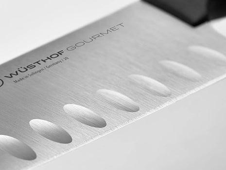 WÜSTHOF Gourmet 5" Hollow Edge Santoku Knife, Black
