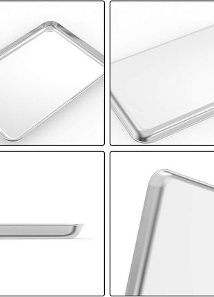 Baking Sheet with Cooling Rack and Silicone Baking Mat, 20 Inch Stainless Steel Bakeware, Healthy & Nontoxic & Rustproof & Easy Clean & Dishwasher Safe