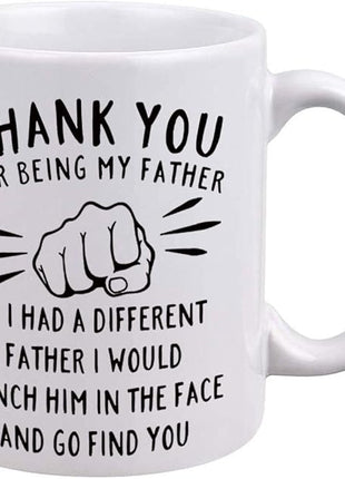 DQG CVT Best Dad Mug - Thank You for Being My Father Funny Coffee Mug - Fathers Day For Dad Husband - Unique Birthday Christmas Ideas For Him From Daughter, Son, Wife - Novelty Cup 11oz