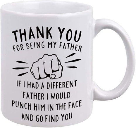 DQG CVT Best Dad Mug - Thank You for Being My Father Funny Coffee Mug - Fathers Day For Dad Husband - Unique Birthday Christmas Ideas For Him From Daughter, Son, Wife - Novelty Cup 11oz