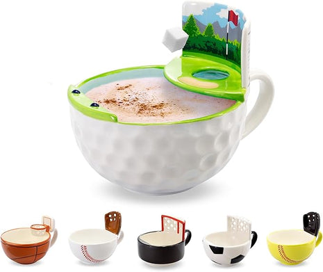 MAX'IS Creations The Golf Mug With A Green, Funny Golf Gifts for Men Women Unique Christmas Gifts for Men Golfers Gift for Dad, Novelty Ceramic Coffee Mug, 16oz