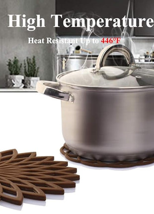 ME.FAN Silicone Trivet Mat - Kitchen Hot Pads for Pots & Dish - Insulated Teapot Trivet - Flexible, Durable, Non-Slip Large Coasters 3 Set Deep Purple