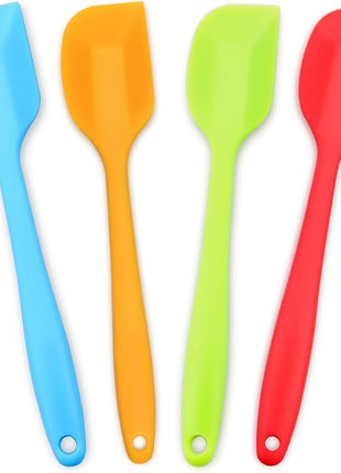 4-Piece Silicone Spatula, Heat-Resistant Non-stick Rubber Spatulas with Stainless Steel Core