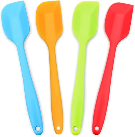 4-Piece Silicone Spatula, Heat-Resistant Non-stick Rubber Spatulas with Stainless Steel Core