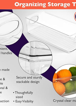 CLEARSPACE Plastic Pantry Organization and Food Storage Bin – Great Kitchen Fridge Organizer Bins, 2 Pack