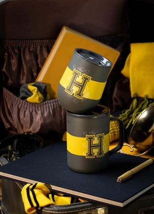 Corkcicle Stemless Insulated Wine Glass Tumbler - Keeps Beverages Cold 6 Hours & Hot 3 Hours - Stainless Steel - Easy-Grip - Summer Drinkware Gift - Keeps Drinks Ice Cold - 12 oz - Hufflepuff