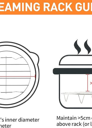 TamBee 7 Inch Round Cooking Rack Air Fryer Rack Cooking Steaming 304 Stainless Steel Round Rack Cross Wire w Stand Cookware for Air Fryer Pressure Cooker Canning 2Pcs(2,7Inch)