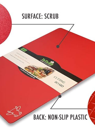 Cutting Board Mats Flexible Plastic Colored Mats with Food Icons, Fotouzy BPA-Free, Non-Porous, Anti-skid back and Dishwasher Safe, Set of 7+1 8 Pieces