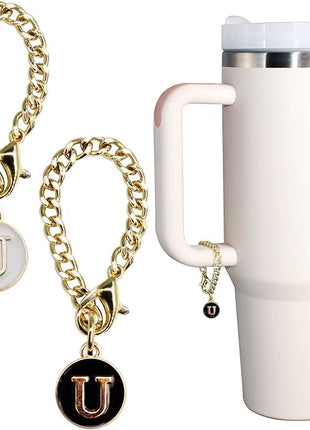 Letter Charm Accessories for Stanley Cup 2PCS Initial Name ID Personalized Handle Charm for Stanley Tumbler