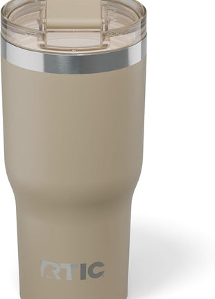 RTIC 20oz Essential Tumbler with Lid, Ceramic Lined, Insulated, Stainless Steel, Metal, Double Wall Vacuum-Insulation, Travel Cup for Iced Coffee, Tea, Hot and Cold Drink, Beach
