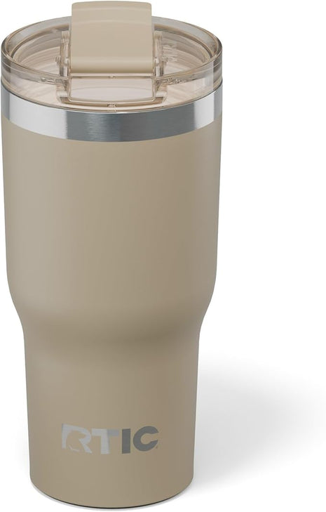 RTIC 20oz Essential Tumbler with Lid, Ceramic Lined, Insulated, Stainless Steel, Metal, Double Wall Vacuum-Insulation, Travel Cup for Iced Coffee, Tea, Hot and Cold Drink, Beach