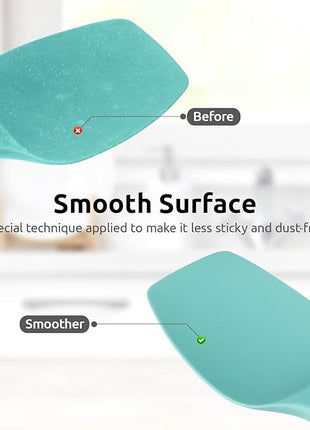 600ºF Heat Resistant Silicone Spatulas: U-Taste Upgraded Flexible Food Grade Silicon Baking Scraper, Sturdy Rubber Kitchen Cooking Mixing Utensils for Nonstick Cookware Set of 4 (Multicolors)