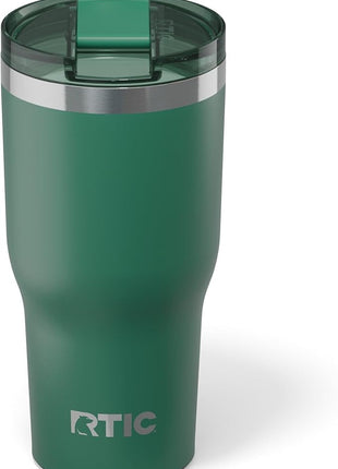 RTIC 30oz Essential Tumbler with Lid, Ceramic Lined, Insulated, Stainless Steel, Metal, Double Wall Vacuum-Insulation, Travel Cup for Iced Coffee, Tea, Hot and Cold Drink, Pine Tree
