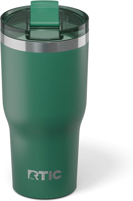 RTIC 30oz Essential Tumbler with Lid, Ceramic Lined, Insulated, Stainless Steel, Metal, Double Wall Vacuum-Insulation, Travel Cup for Iced Coffee, Tea, Hot and Cold Drink, Pine Tree