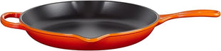 Le Creuset Enameled Cast Iron Signature Iron Handle Skillet, 11.75", Flame
