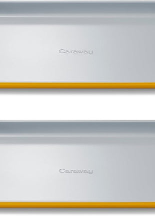 Caraway Nonstick Ceramic Small Baking Sheet Duo (9x13”) – Non-Toxic, PTFE & PFOA Free – Oven Safe – Aluminized Steel Core – Mini Sheet Pan for Baking, Roasting & More - Marigold