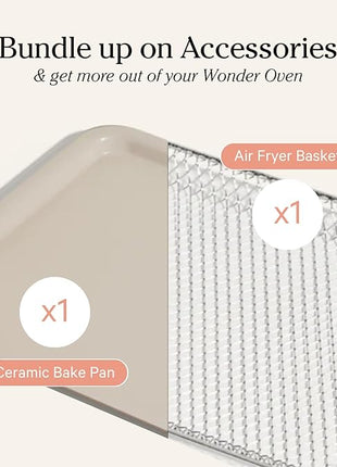 Our Place Wonder Oven Essentials Kit | Extra Air Fryer Basket & Nonstick Ceramic-Coated Bake Pan | Oven Safe, Eco-Friendly | Steam