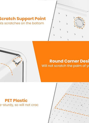 Criusia 6 Pcs Large Size Clear Drawer Organizer Set, Acrylic Non Slip Non Cracking Kitchen Drawer Storage Tray Divider, Multifunctional Storage for Cosmetics, Bathroom, Tools, Kitchen and Office