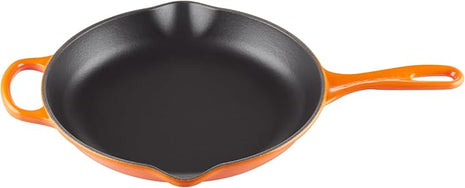 Le Creuset Enameled Cast Iron Signature Iron Handle Skillet, 10.25", Flame