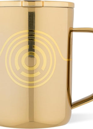 Corkcicle Classic Coffee Mug - Triple Insulated Stainless Steel for Travel - Shatter-Proof Lid - Keeps Drink Hot Over 3 Hours - Holiday Mug Gift - Great for Gifting Warmth - 16 oz - C-3PO