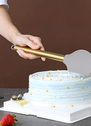 Gold Spatulas, Berglander Non-stick Silicone Flexible Scrapers Baking Mixing Tool With Titanium Gold Plating Handle, Baking Tools, Heat Resistant, Dishwasher Safe, Easy to Clean