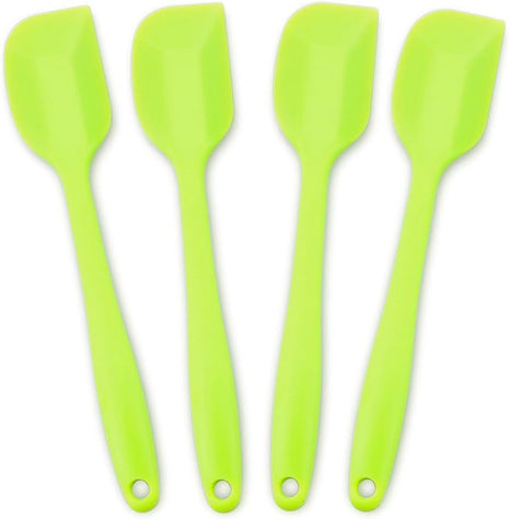 Silicone Spatula 4-piece Set, Heat-Resistant Non-stick Rubber Spatulas with Stainless Steel Core, Green