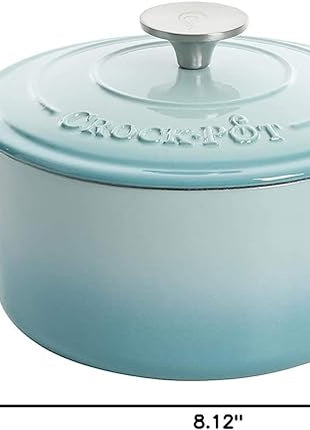 Crock-Pot Artisan Round Enameled Cast Iron Dutch Oven, 3-Quart, Aqua