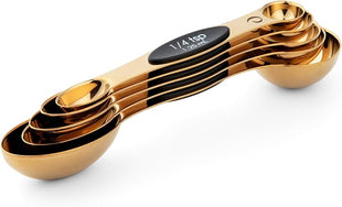 Progressive International Magnetic Measuring Spoons, Set of 5 – Black, Easy to Store with Magnetic Design (Gold)