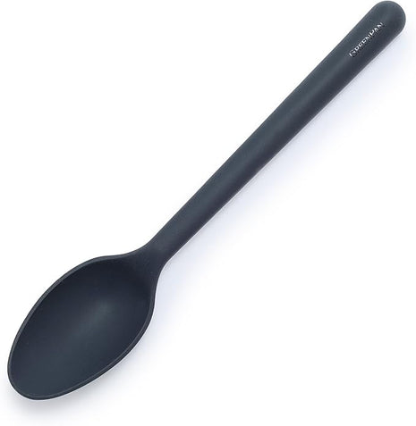 GreenPan Silicone Ultimate Spoon, Mixing Stirring Serving, Cooking Kitchen Utensil, Flexible Rubber Nonstick Cookware, Rigid Steel Core, Heat-Resistant, Anti-Slip Handle BPA-Free Dishwasher Safe, Gray