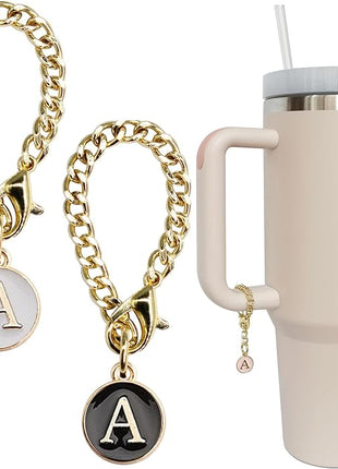 Letter Charm Accessories for Stanley Cup 2PCS Initial Name ID Personalized Handle Charm for Stanley Tumbler