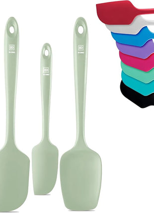 di Oro Living Silicone Spatula Set - Rubber Kitchen Spatulas for Baking, Cooking, Mixing - 600°F Heat-Resistant & BPA Free Silicone Scraper Spatulas for Nonstick Cookware - Dishwasher Safe (3pc, Sage)