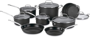 Cuisinart 14-Piece Cookware Set, Chef's Classic NonStick Hard Anodized, Gray, 66-14N