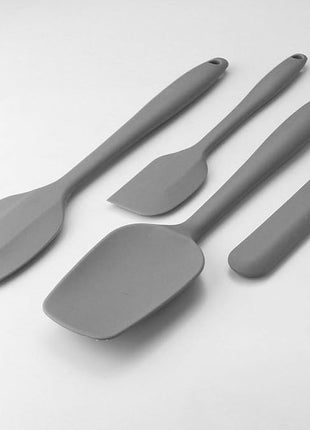 4 Piece Silicone Spatula Set, Flexible Heat Resistant Non-scratch Baking Cooking Rubber Spatulas with Stainless Steel Core, Gray