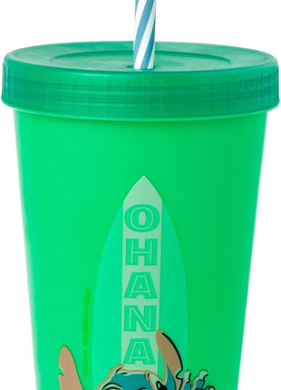 Silver Buffalo Disney Lilo and Stitch 4 Pack Color Changing Plastic Tumbler Set Featuring Stitch, 24 Ounces