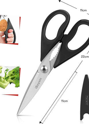 Kitchen Christmas Gifts Set, iBayam All Purpose Kitchen Scissors with Protective Sheath, Housewarming Gifts for New Home, Wedding Gifts for Couples 2025, Bridal Shower Gifts, Birthday Gifts for Women