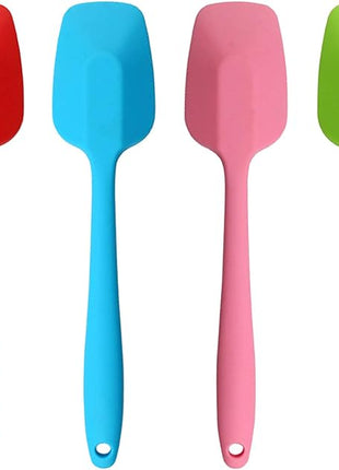 Silicone Spatulas, 10.6 inch Rubber Spoon Spatula Heat Resistant One Piece Design Seamless Non-Stick Spoonulas Flexible Scrapers Baking Mixing Tool (4 Pcs)