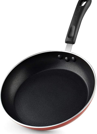 Cook N Home Nonstick Frying Pans Set 3 Piece, 8, 9.5, 11-Inch Kitchen Cooking Skillets Saute Fry Pan Induction Compatible, Marble Red