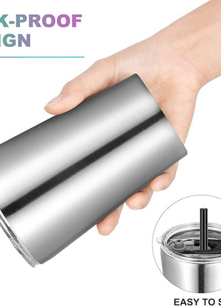VEGOND 12oz Tumbler Stainless Steel Tumbler bulk Vacuum Insulated Double Wall Travel Tumbler with Lid and Straw Reusable Tumbler, Stainless 6 Pack