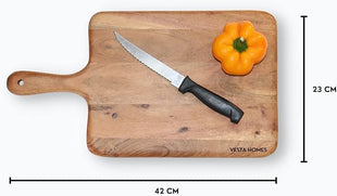 Vesta Homes Wooden Cutting Board/Chopping, Serving Board, Platter for Vegetables, Fruits, Cheese, and Charcuterie | Natural Acacia Wood | 16 * 9 Inches | Handcrafted in India