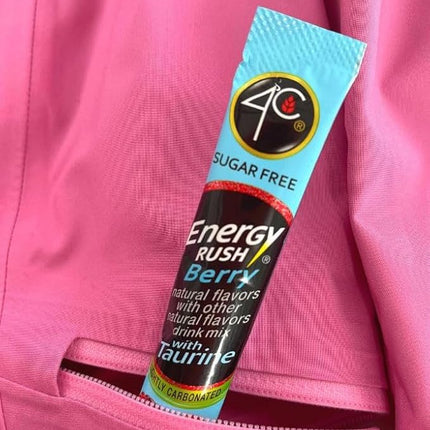 4C Energy Rush Stix, Berry 1 Pack, 18 Count, Single Serve Water Flavoring Packets, Sugar Free with Taurine, On the Go Bundle