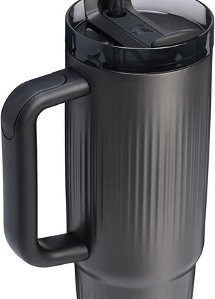 STANLEY Quencher H2.0 Tumbler with Handle and Straw 30 oz | Flowstate 3-Position Lid | Cup Holder Compatible for Travel | Insulated Stainless Steel Cup | BPA-Free | Fluted Black