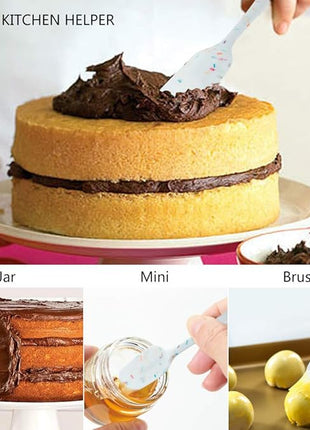 Silicone Spatula Set 6 Piece Heat Resistant Rubber Spatulas Set for Baking Cooking and Mixing Kitchen Utensils Seamless One Piece Spatula with Stainless Steel Core Nonstick Dishwasher Safe