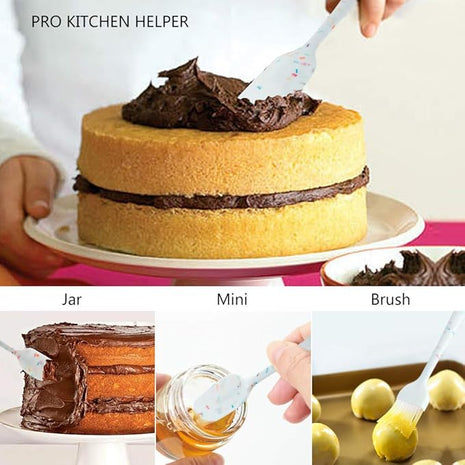 Silicone Spatula Set 6 Piece Heat Resistant Rubber Spatulas Set for Baking Cooking and Mixing Kitchen Utensils Seamless One Piece Spatula with Stainless Steel Core Nonstick Dishwasher Safe