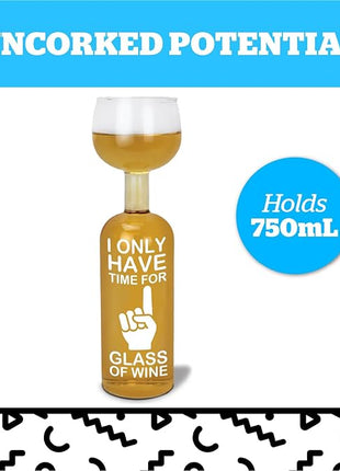 BigMouth Inc. Wine Bottle Glass Holds a Full Bottle Funny Novelty Gifts for Wine Lovers Giant Drinking Glass for Adults